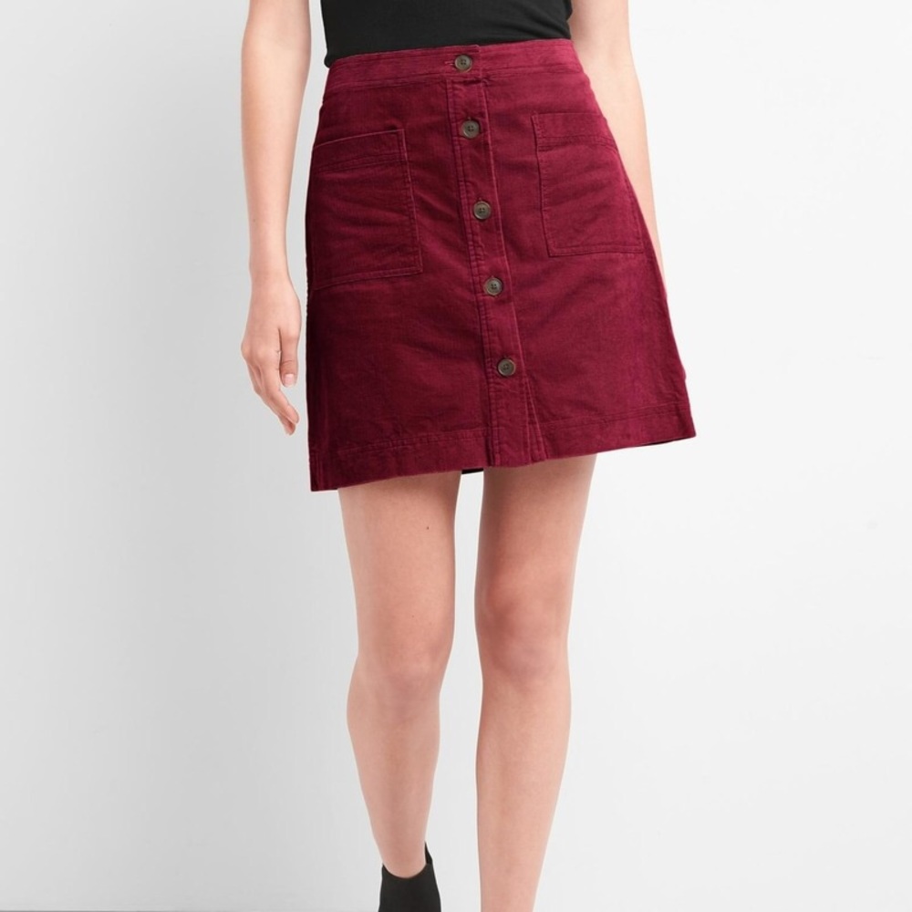 Corduroy Mini Burgundy Skirt